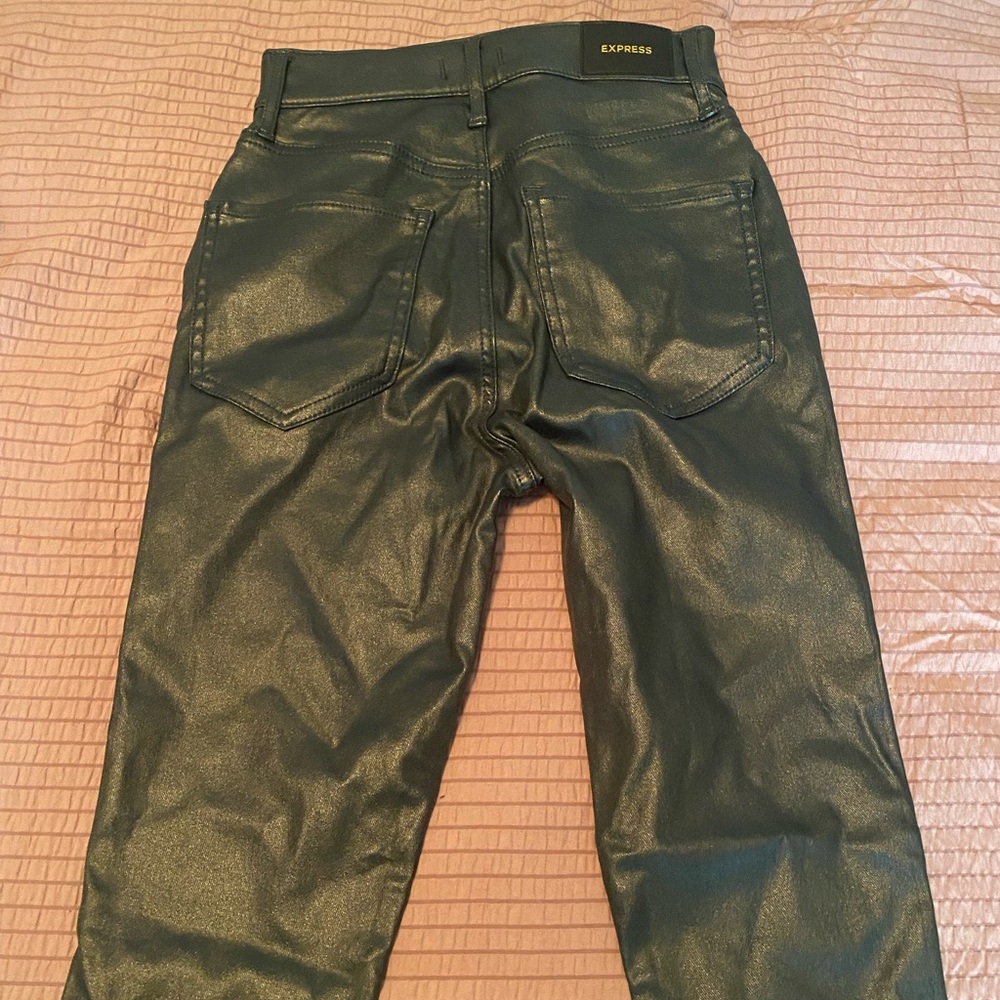 Gorgeous green Express Brand leather pants